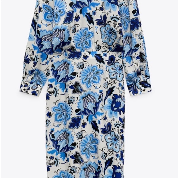 Sold!!NWT Zara MIDI dress V neck wrap front - Picture 7 of 9